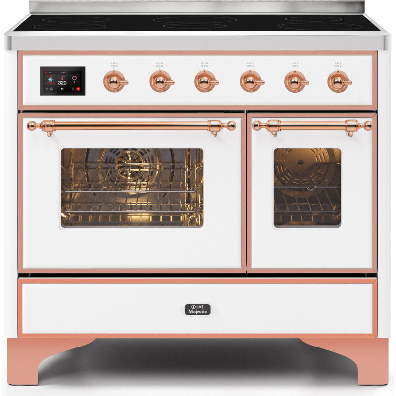 Majestic II 40" Freestanding Induction Range, White/Copper