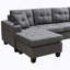 canapé modulaire gauche avec repose-pieds, canapé d'angle convertible avec porte-gobelets