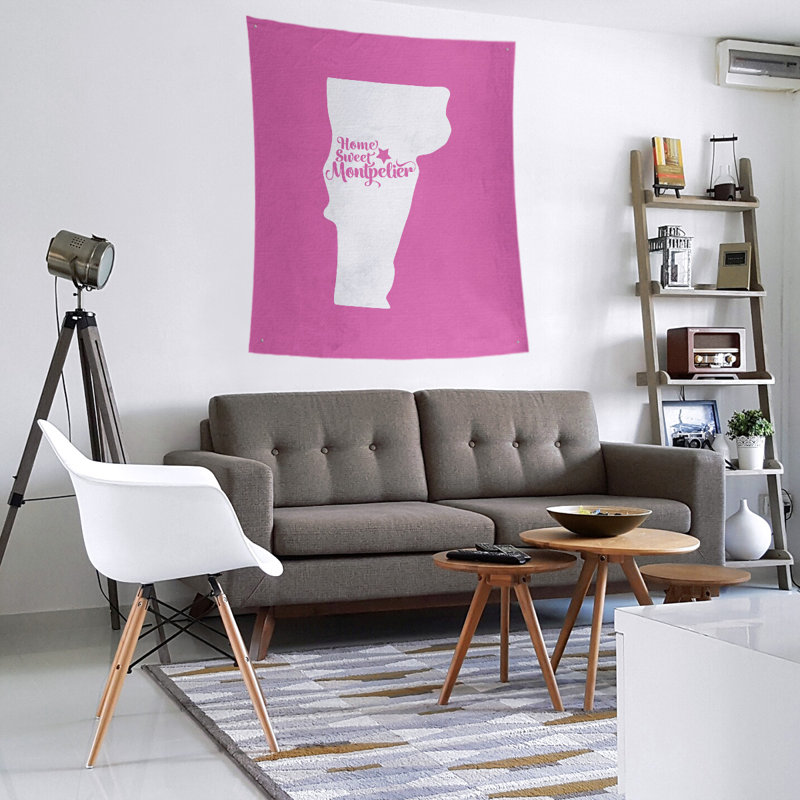 Tapisserie murale Montpelier Vermont, Rose, H 60 po x l 51 po