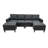 Linen Upholstered Modular Sectional With 2 Ottomans-1764390001