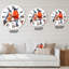 Deux bouvreuils sur une branche d'aubépine avec des chutes de neige - horloge murale traditionnelle-60329126