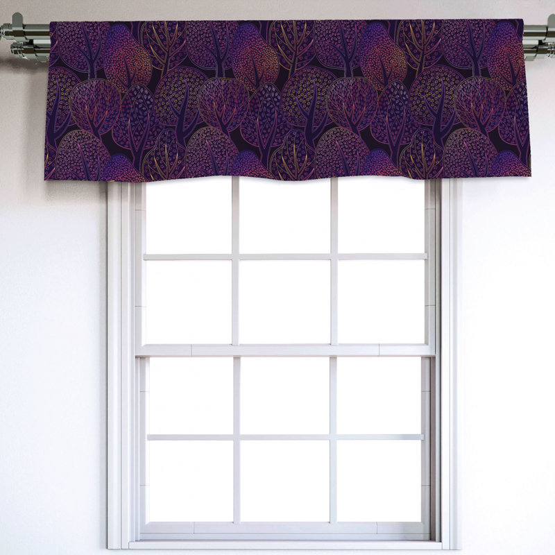 Sateen Floral Ruffled Window Valance