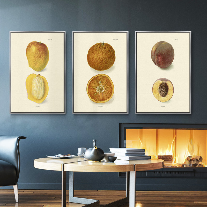 Mango - ensemble de 3 reproductions sur toile, Argent, H 40 po x l 78 po x P 2 po