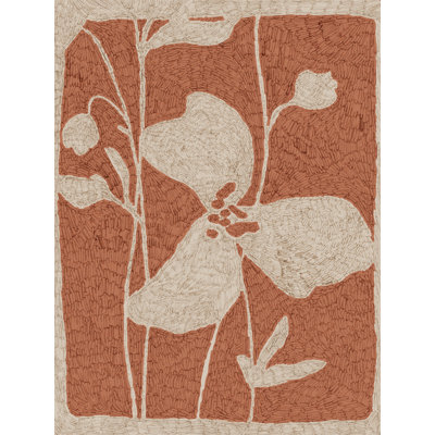 "Textured Bloom" par Treechild - Art mural floral - reproduction encadrée 32 x 48 (blanc)