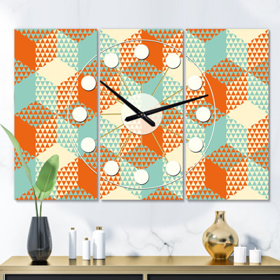 Horloge murale hexagonale rétro surdimensionné Mid-Century