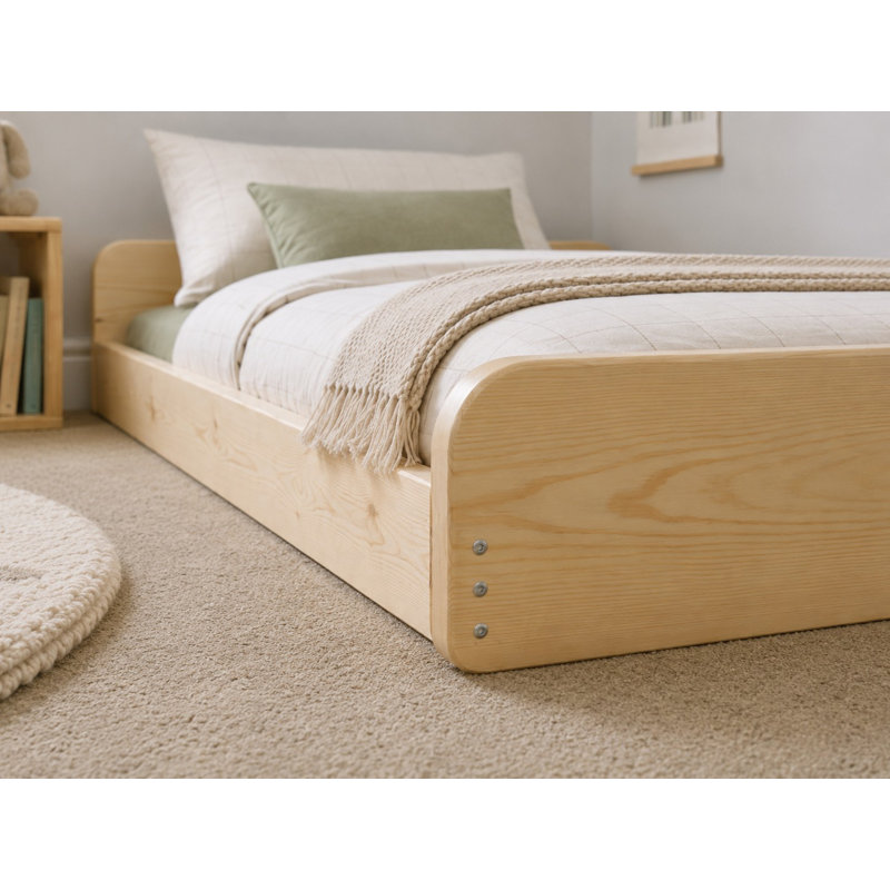 Leon Montessori Heavy Duty Solid Pine Bed Frame, Small Single (2'6), Beige