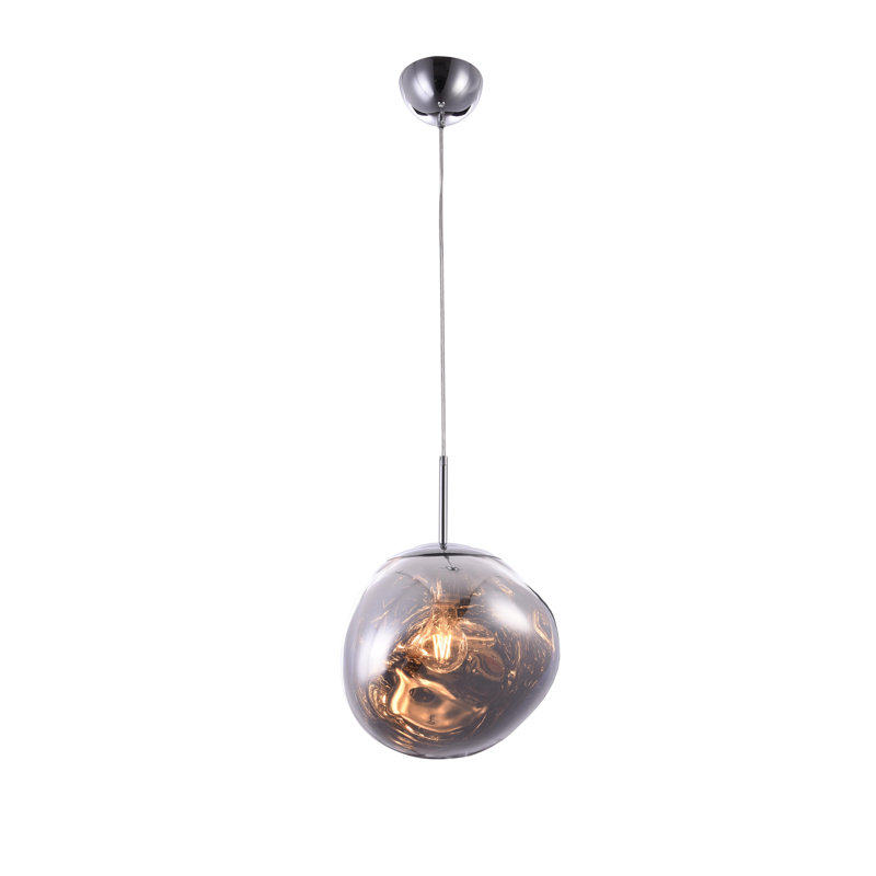 Rodman Modern 1 Light Chrome Shade Pendant, Chrome, 11" H x 11" W x 11" D