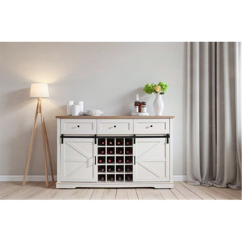 Versatile Rustic Buffet Sideboard with Multiple Storage Options for Home