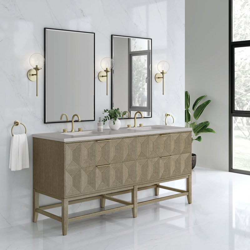 Emmeline 72'' W Double Vanity, Charcoal Soapstone, 8" Widespread