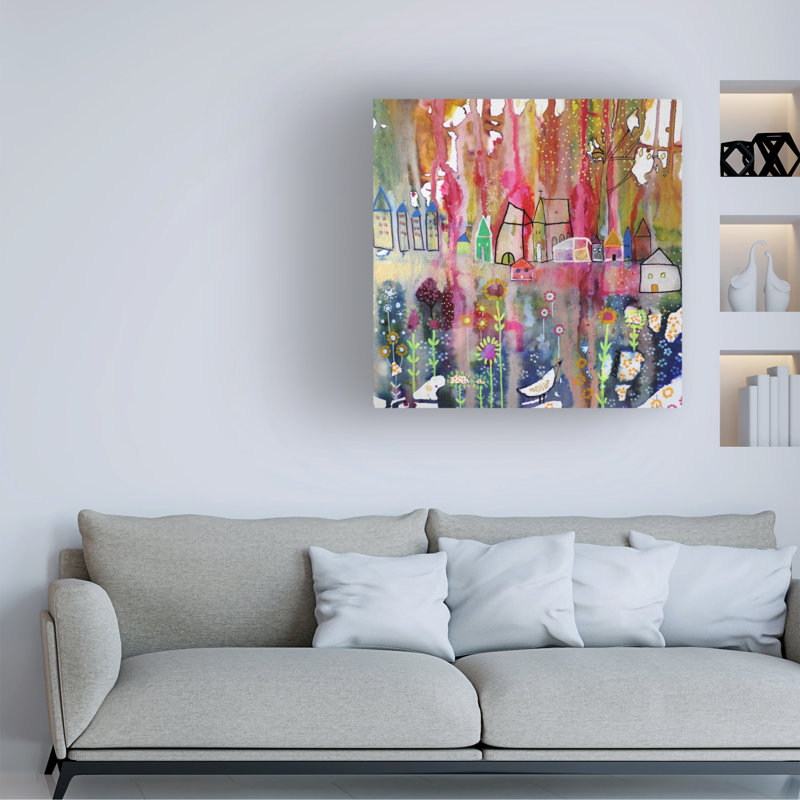 Sylvie Demers Abstract Canvas Art in Multicolor with Wood Frame