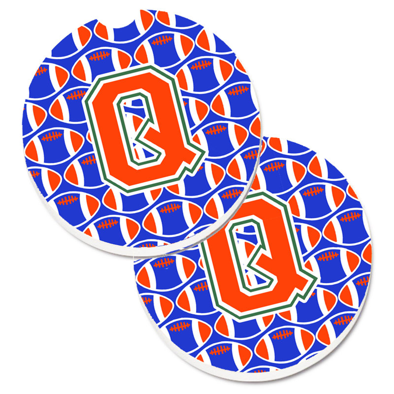 Sous-verre de football, Q, Bleu / Orange