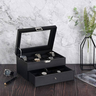 BEWISHOME 12 Watch Box with Valet Drawer, Luxury Watch Case,Watch Orga —  CHIMIYA