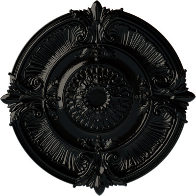 Endurathane Attica Acanthus Leaf Ceiling Medallion, 53 1/2"OD x 3 1/2"P (Fits Canopies up to 4 5/8"), Hand-Painted Black Pearl Finish