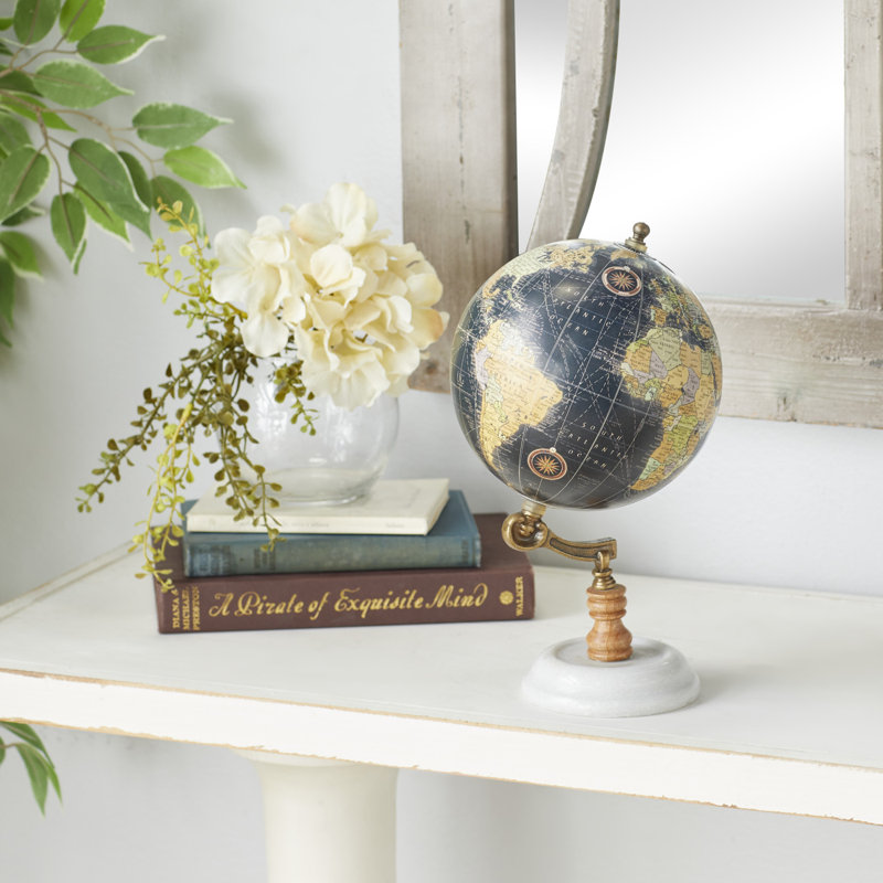 Stone Tabletop Globe, Black