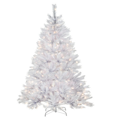 White 6' Pre-Lit Pine Tree