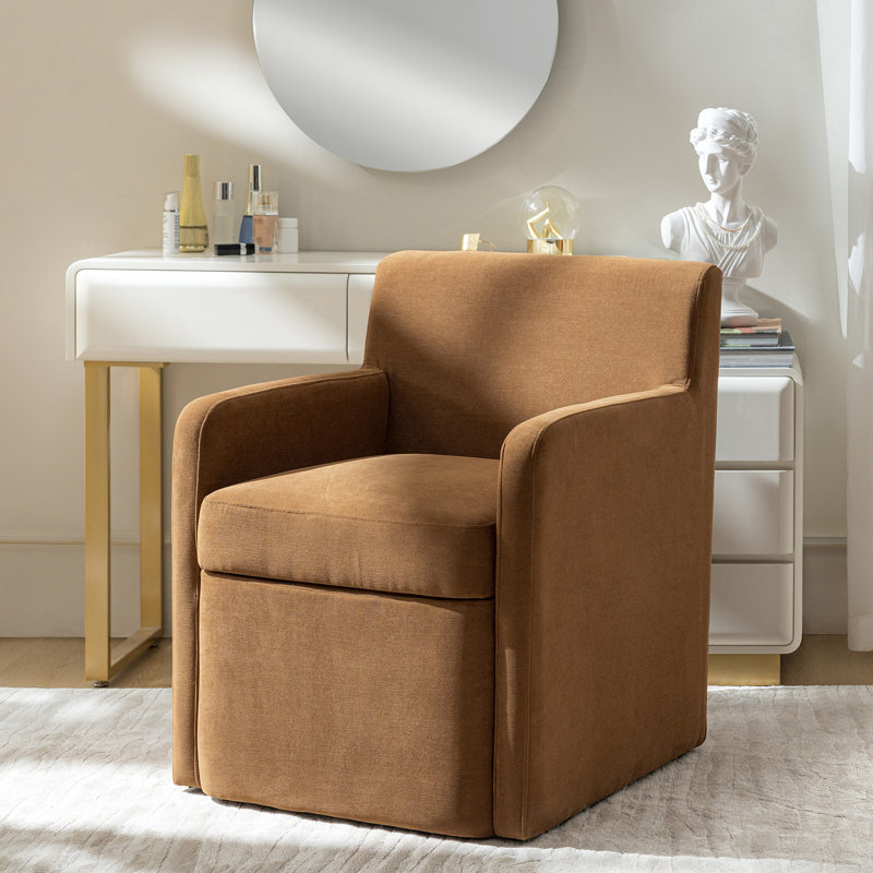 Chaise de salle à manger avec rangement moderne l 22,5 po Gosselin, Caramel