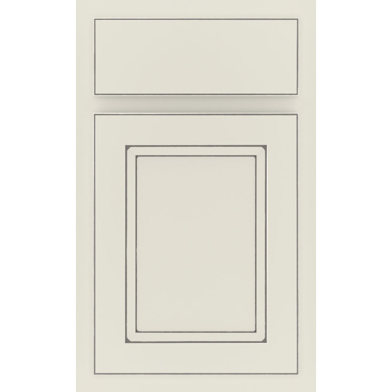 Dwelling Value Lanning Door Sample, Harbor Mist/Nickel Glaze, Painted Hardwood