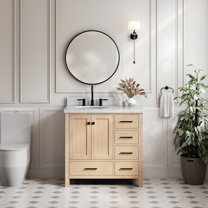 Cambridge Left Offset 36" Single Bathroom Vanity Base Only, Espresso