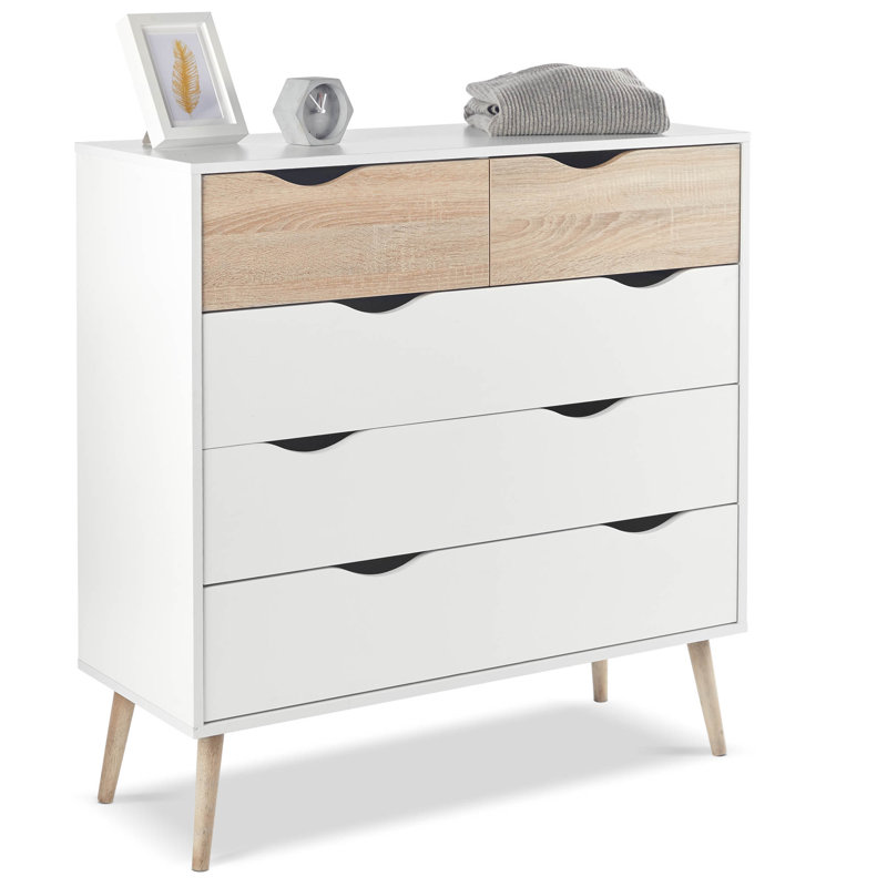 White 5 Drawer Chest of Drawers