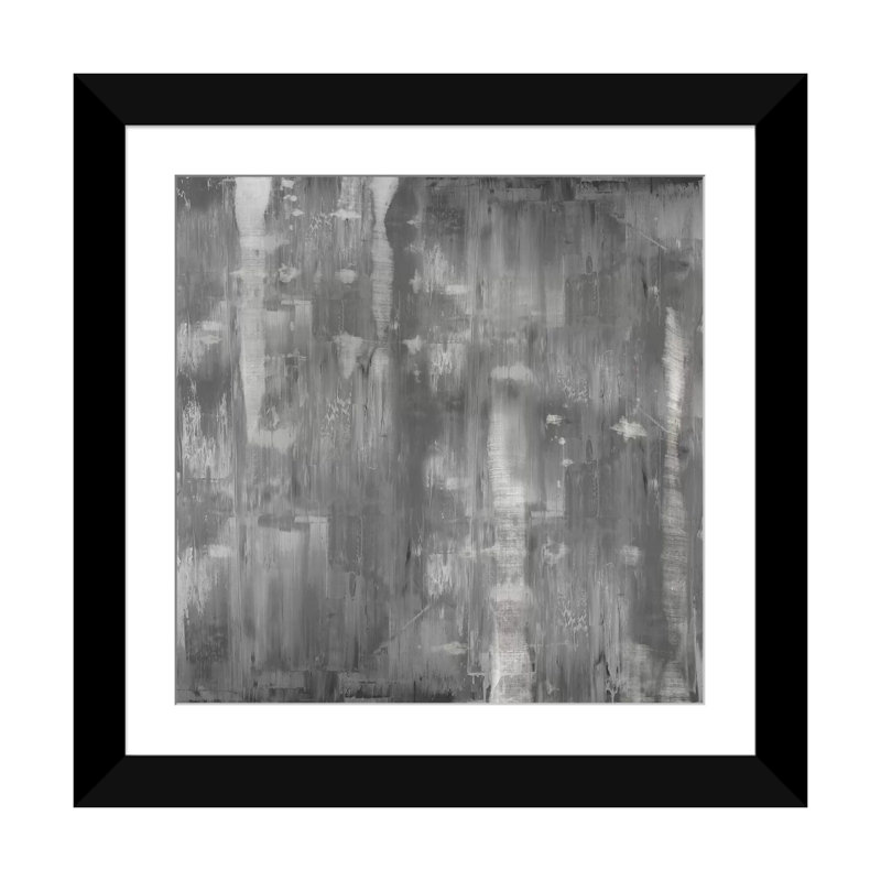 " Variations In Grey ", 24" H x 24" W x 1" D, Black Framed Fine Art Paper, White