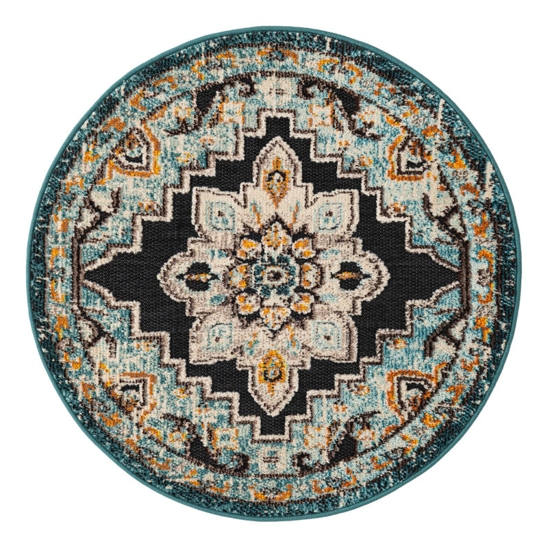 Wrought Studio Sidi Marelda Indoor/Outdoor Area Rug, Round 3'1"