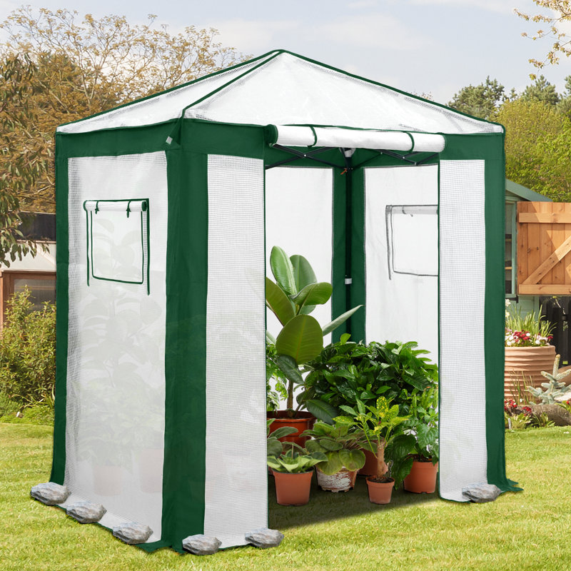 Serre de jardin portative 6 x 4 pi, Vert