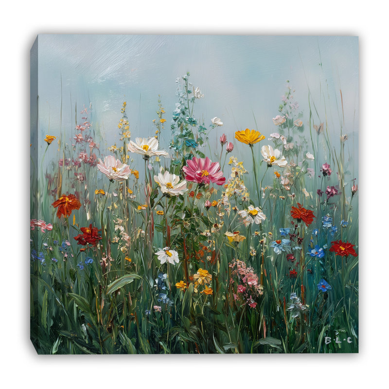 «Pastel Garden Field», art mural sur toile tendue, 12 po x l 12 po x P 1 po