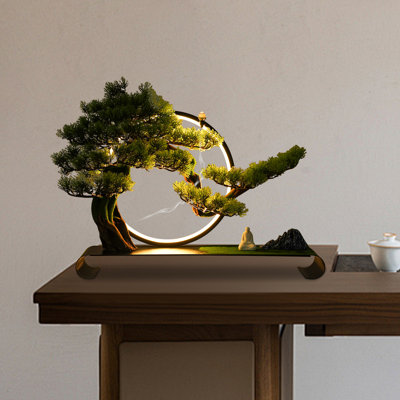 Bonsaï artificiel réaliste avec anneau de lampe DEL