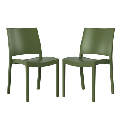 Outdoor Stacking Dining Side Chair (Set Of 2) by George Oliver