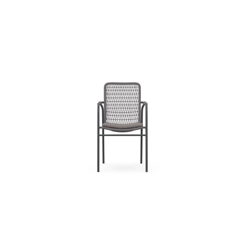 Milos Stackable Dining Chair + Smoke Cushion