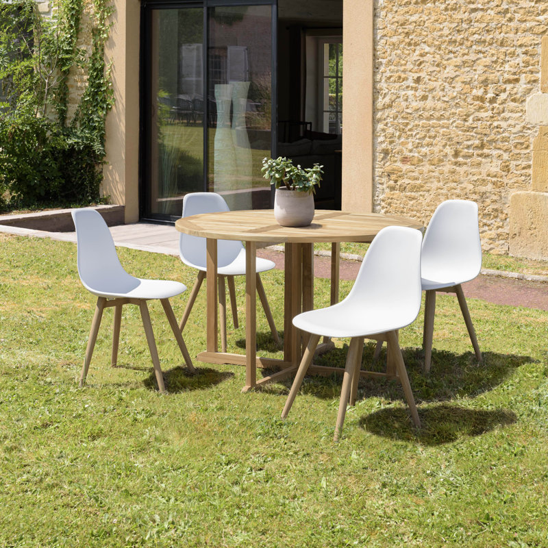 Macek 4 - Person Patio Dining Set with Round Table