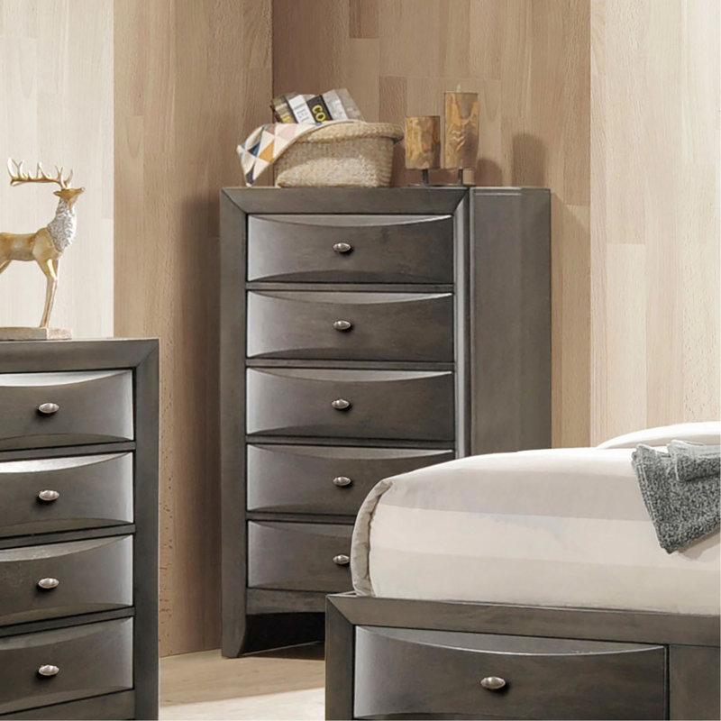 Mobilier de chambre à coucher 5 pièces, Gris