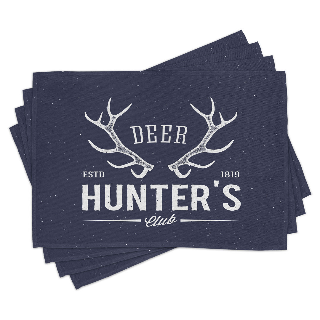 Platzmatten, Deer Hunter-Club, Jagd, Marineblau Weiß