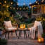 Ensemble de bistro en rotin 3 pièces, ensemble de conversation en osier toutes saisons avec 2 fauteuils, coussins et table d'appoint à dessus en verre pour patio, balcon, cour, naturel