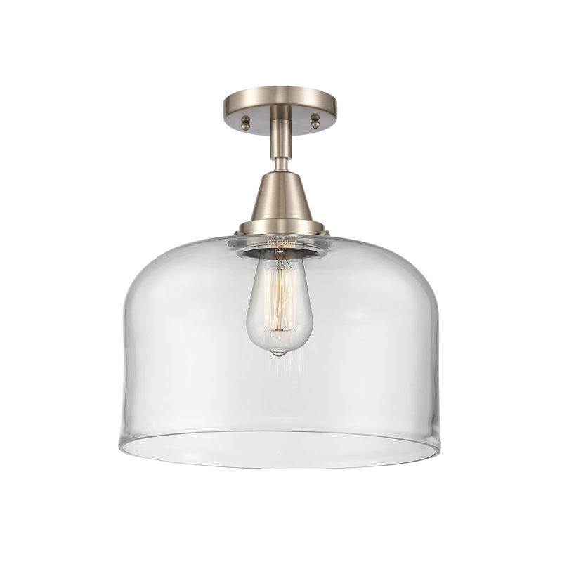 Plafonnier encastré en verre à DEL, Ampoule non incluse, Oui, Nickel satiné brossé
