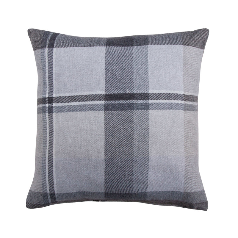 Maniscalco Plaid Square Cushion, Grey