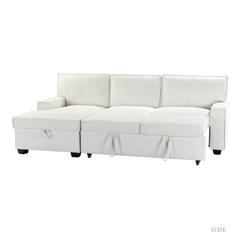 Stevonte 3 Seater Sofa & Chaise, White