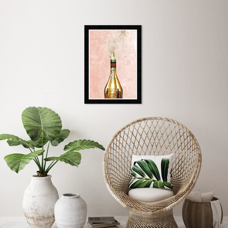 «Blush Italian Champagne», impression encadrée, Cadre noir