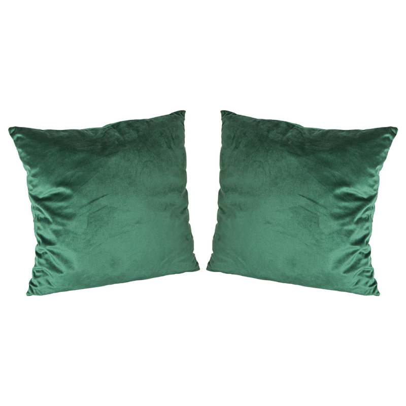 Square Scatter Cushion with Filling, Green