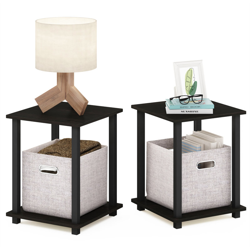 Bertrum 15.6'' W Nightstand, Espresso/Black