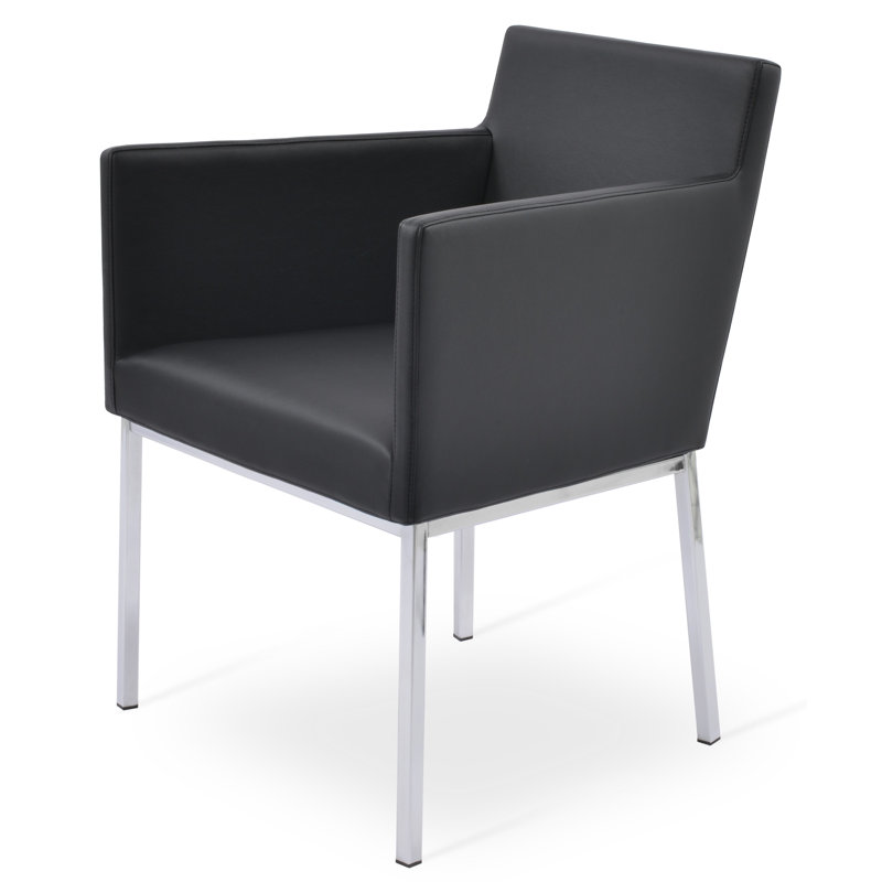 Fauteuil de 22 po de large Harput, Similicuir noir
