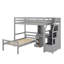 Lit mezzanine simple avec lit autonome, escalier de rangement, bureau, tablettes et tiroirs-1862613419