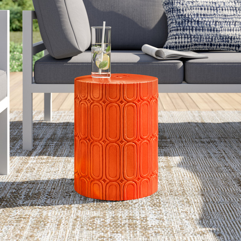 Tabouret de jardin en céramique Morgane, Orange