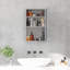 Armoire de salle de bain à miroir avec cadre vertical en acier inoxydable 16 po x 24 po, organisateur de rangement mural avec porte simple
