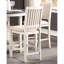 Chaises de salle à manger à hauteur de comptoir transitionnelles - blanc antique, revêtues de tissu texturé blanc
