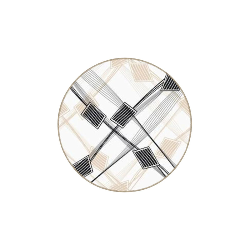 Fork Themed Woven Base Carpet And Washable Carpet, Rectangle 2'4" x 4'