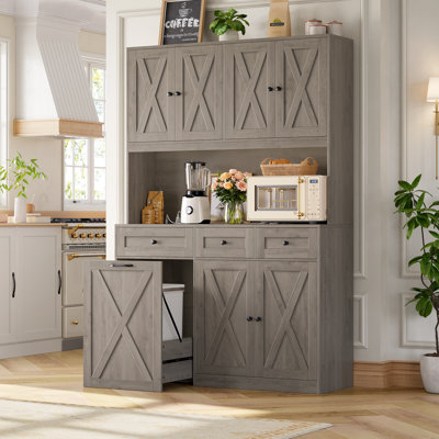 Armoire à poubelle coulissante, armoire de rangement autoportante, pour le salon de la cuisine