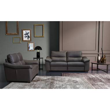 gray leather living room