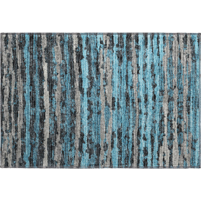 Premium Machine Washable Freixa AMF75 Peacock Rug, Rectangle 1'8" x 2'6"