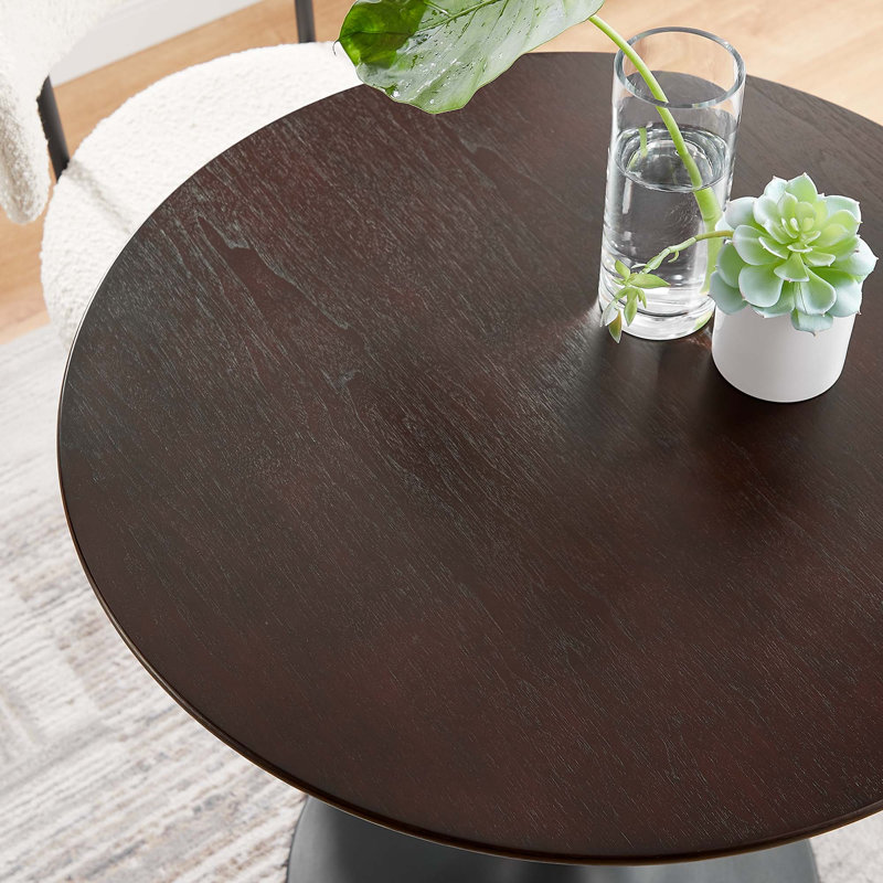 Table de salle à manger Modway Lippa, Noir, Noyer cerise, L 27,5 po x l 27,5 po